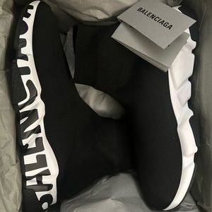 NEW- Balenciaga Speed Logo Mid Top Slip On Sneakers